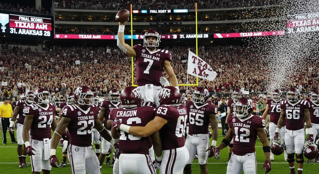 Marcel Reed Texas A&M victory over Arkansas